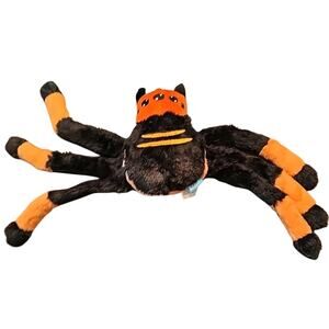 Bark Haunted Hounds Dancing Clancy Spider Dog Toy New Black & Orange Squeaker